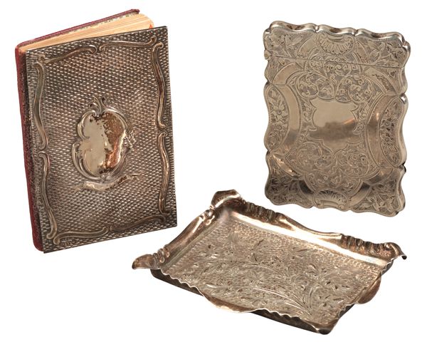 AN EDWARD VII SILVER CARD CASE