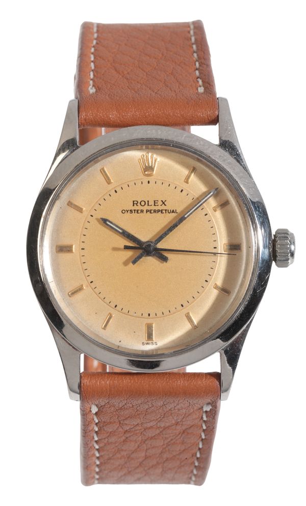 ROLEX OYSTER PERPETUAL: A GENTLEMAN'S STAINLESS STEEL WRISTWATCH