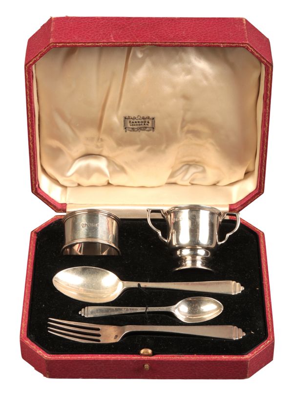 A GEORGE VI SILVER CHRISTENING SET