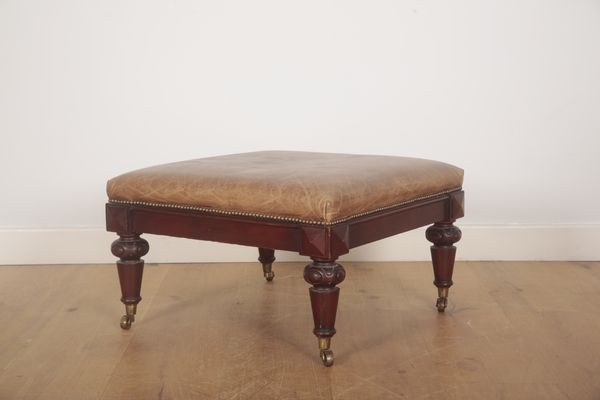 A MAHOGANY FOOTSTOOL BY RALPH LAUREN