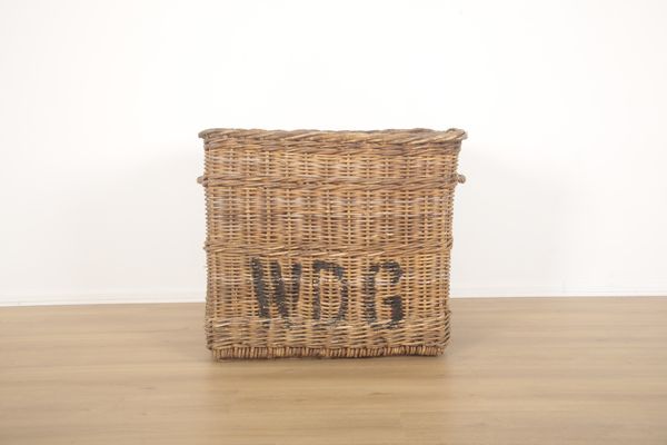 A VICTORIAN COUNTRY HOUSE WICKER LOG BASKET