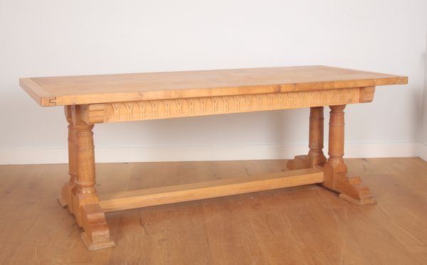 A FIGURED OAK REFECTORY TABLE