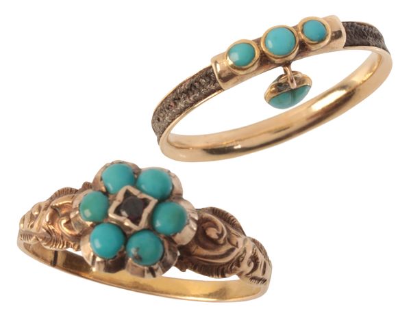 AN ANTIQUE TURQUOISE DRESS RING