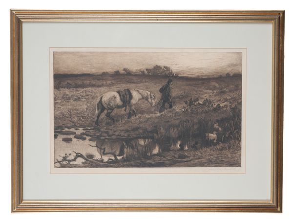 ROBERT WALKER MACBETH (1848-1910) Plough horse in a rural landscape