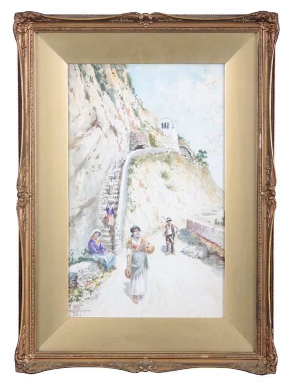 MICHELE CAPUANO (20TH CENTURY) Italian mountaintop village