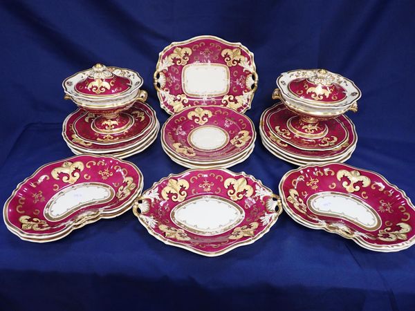 A 19TH CENTURY PART DESSERT SERVICE