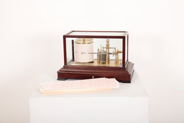 A MODERN MAHOGANY CASED BAROGRAPH