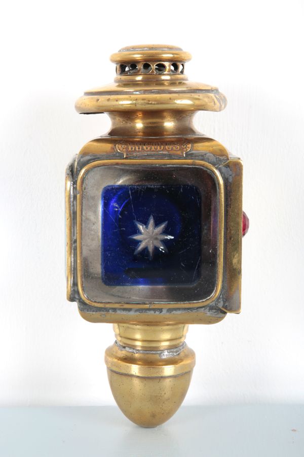 A BRASS CAR SIDE LAMP