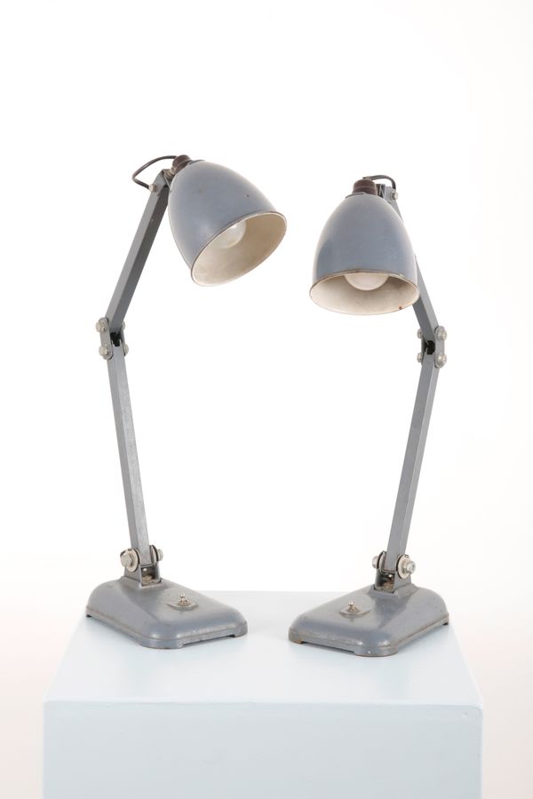 MEMLITE: A PAIR OF INDUSTRIAL DESK LAMPS