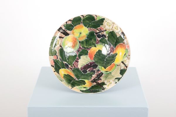JONATHAN COX: AN 'APPLE AND BRAMBLE' CERAMIC LARGE BOWL