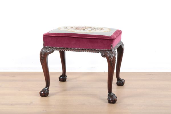 A GEORGE III STYLE MAHOGANY STOOL