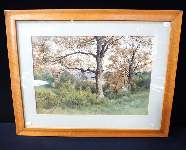 ALFRED ASHDOWN BOX:  COUNTRY SCENE, WATERCOLOUR