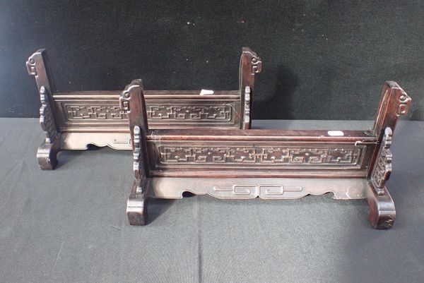 A PAIR OF CHINESE HARDWOOD STANDS