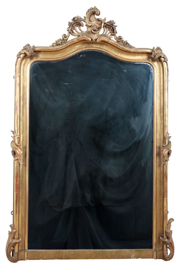 A VICTORIAN ROCOCO STYLE OVERMANTEL MIRROR