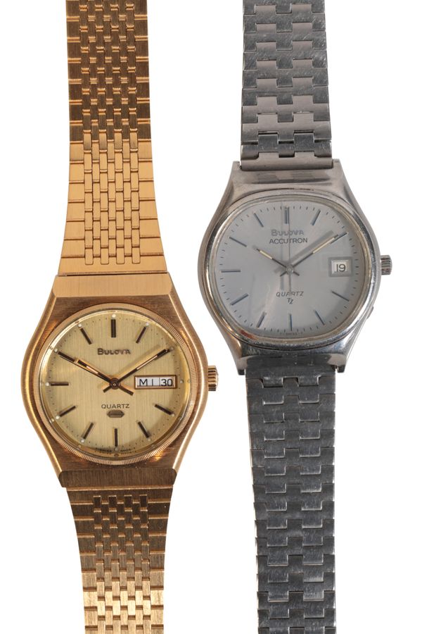 BULOVA: A GENTLEMAN'S GOLD-PLATED WRISTWATCH