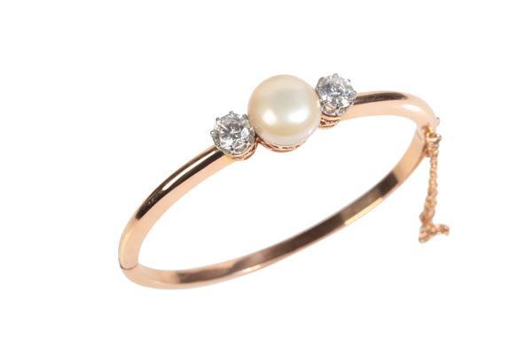 A PEARL AND CZ BANGLE