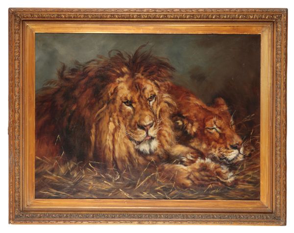 MANNER OF GÉZAH VASTAGH (1866-1919) Lion and lioness