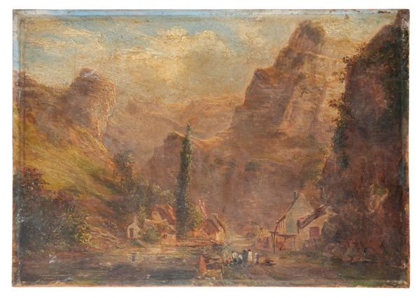 CONTINENTAL SCHOOL, 19TH CENTURY Alpine townscape
