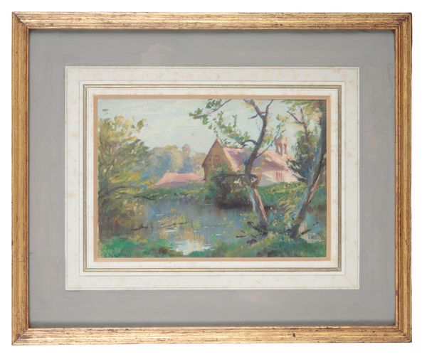 EDWARD FRANCIS WELLS (1876-1952) Landscape with abbey