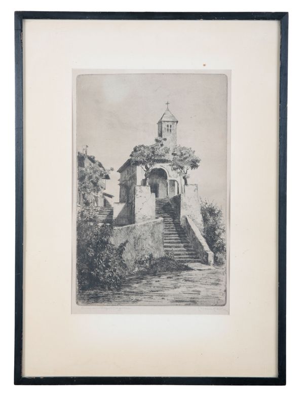 MARIE ADLER (1863-1947) Chapel on Lake Maggiore