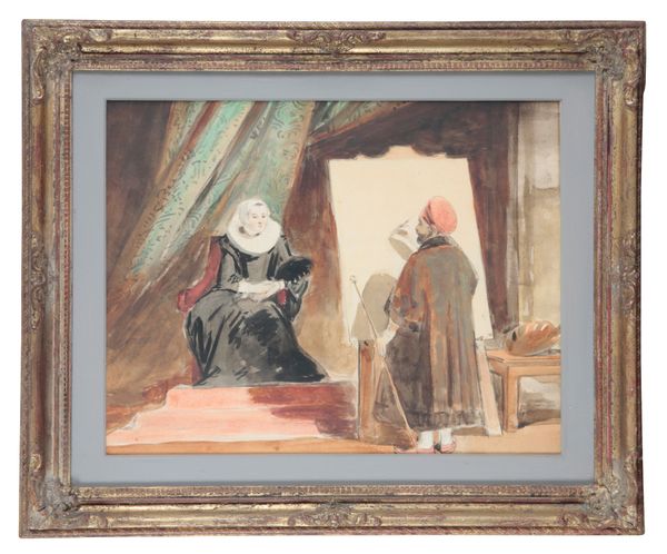 ATTRIBUTED TO CHARLES ROBERT LESLIE (1794-1859) 'Rembrandt's Studio'