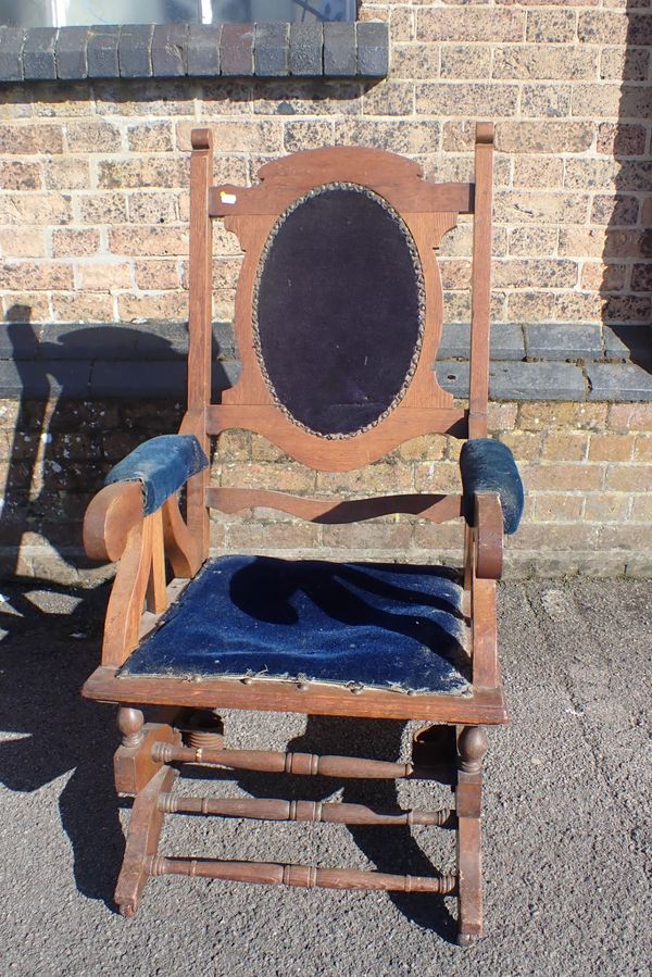 AN AMERICAN 'BOSTON' TYPE ROCKING CHAIR