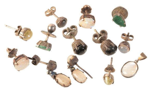 A COLLECTION OF GEM-SET EARRINGS