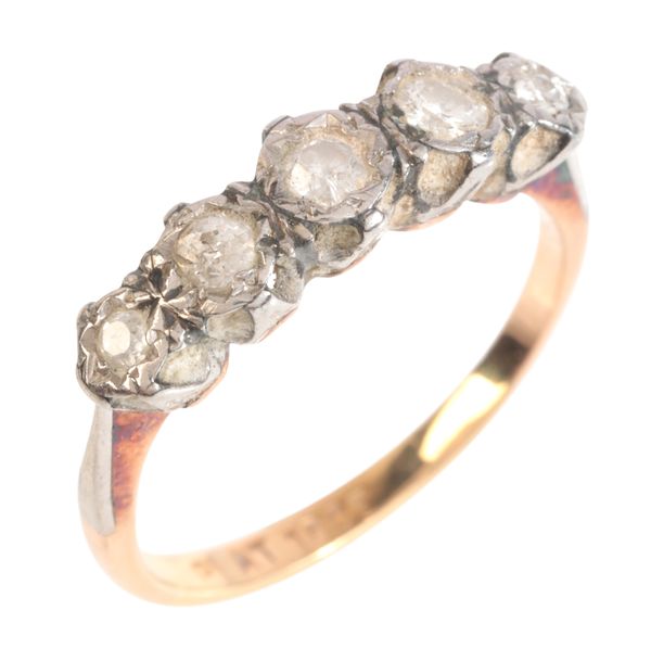 A DIAMOND FIVE STONE RING