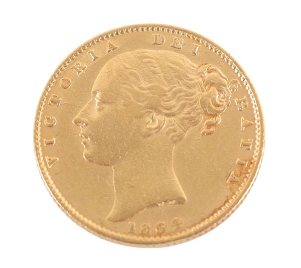 AN 1864 QUEEN VICTORIA GOLD SOVEREIGN