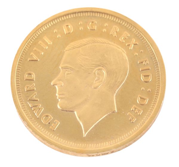 A 1936 EDWARD VIII GOLD HALF-SOVEREIGN STYLE COIN