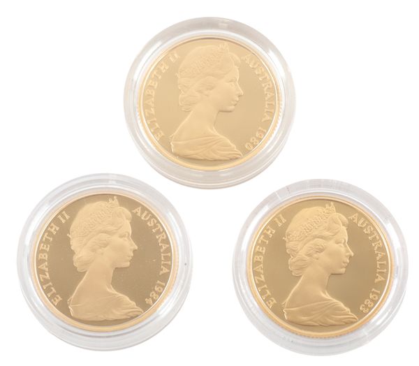 ROYAL AUSTRALIAN MINT: THREE GOLD PROOF COINS