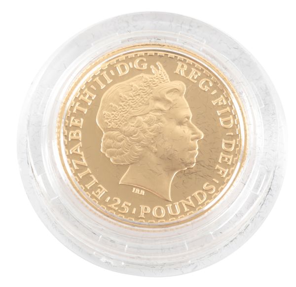 THE ROYAL MINT: A 2008 BRITANNIA 1/4 OZ GOLD PROOF COIN