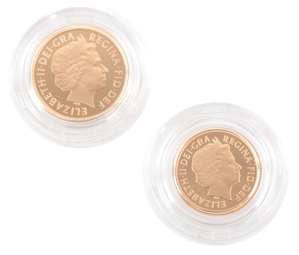 THE ROYAL MINT: A 2007 QUEEN ELIZABETH II "MASTERPIECE COLLECTION" GOLD PROOF SOVEREIGN TWO COIN SET