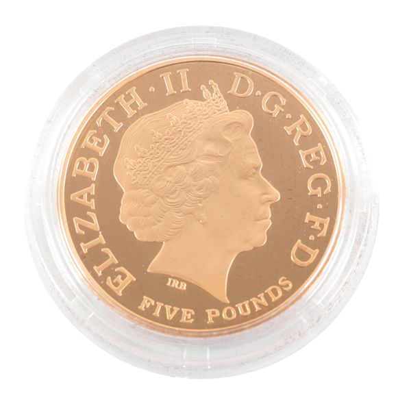 THE ROYAL MINT: A 2008 HRH THE PRINCE OF WALES £5 GOLD PROOF COIN