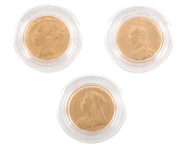 THE ROYAL MINT: A QUEEN VICTORIA PORTRAIT SOVEREIGN THREE COIN COLLECTION