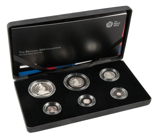 THE ROYAL MINT: A BRITANNIA 2014 'THE CHANGING FACE OF BRITAIN' SILVER PROOF SIX COIN SET