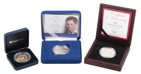 THE ROYAL MINT: 'HRH PRINCE HENRY WALES TWENTY FIRST BIRTHDAY' £5 SILVER CROWN