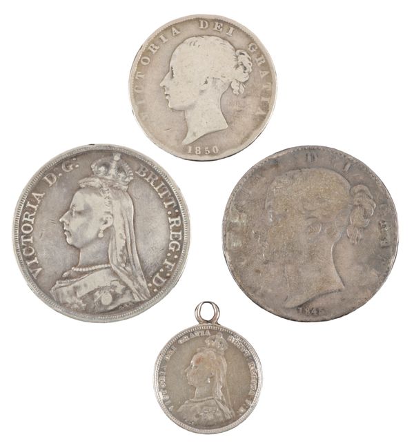 AN 1887 QUEEN VICTORIA SILVER CROWN