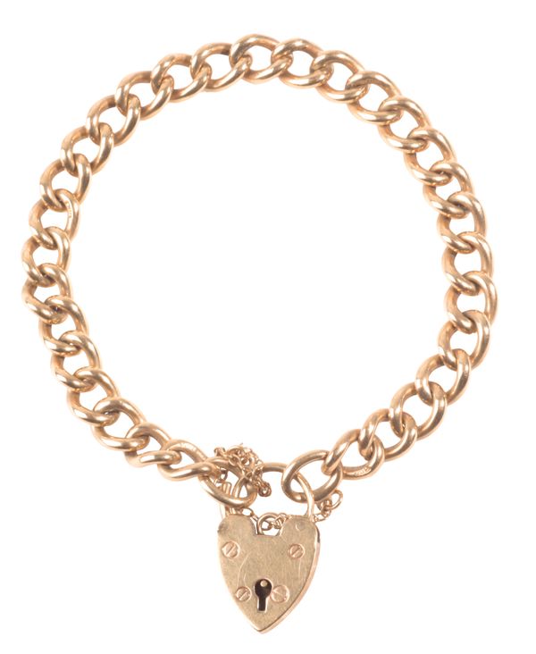 A 9CT GOLD CURB LINK BRACELET