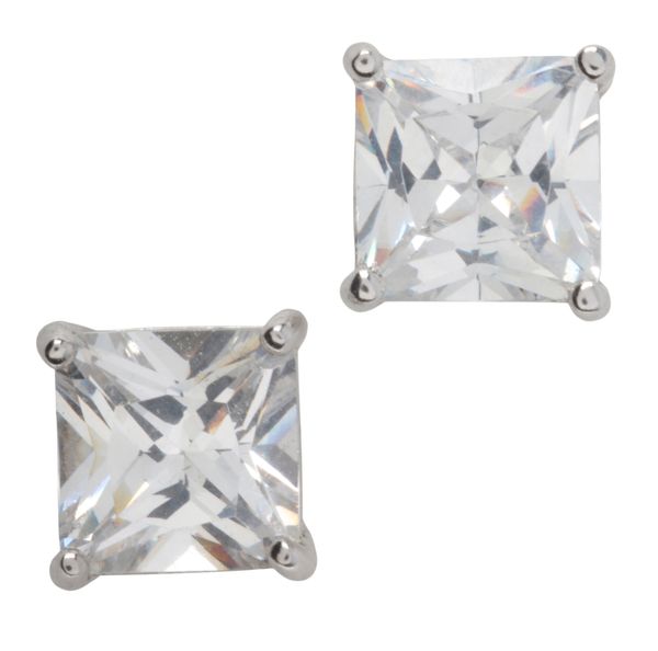 A PAIR OF CZ STUD EARRINGS
