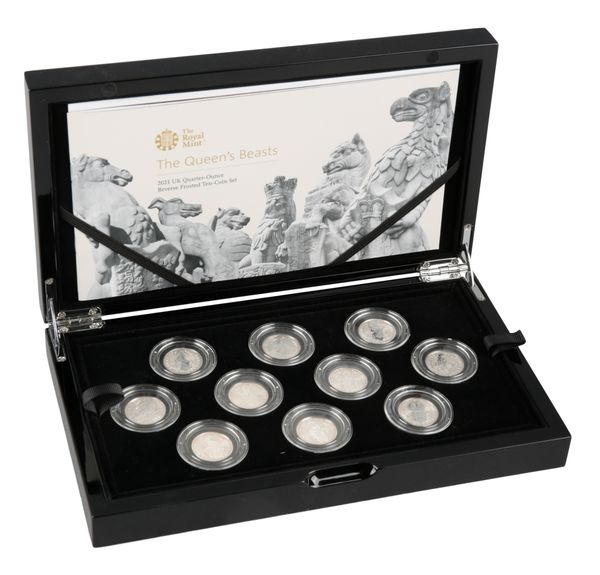 THE ROYAL MINT: 'QUEEN BEASTS' 2021 QUARTER-OUNCE TEN COIN SET