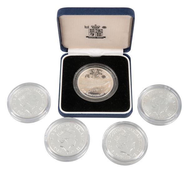 THE ROYAL MINT: A STATE OF JERSEY 'BATTLE BRITAIN 50TH ANNIVERSARY' COMMEMORATIVE SILVER PROOF £2 COIN