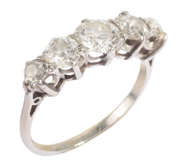 A DIAMOND FIVE STONE RING