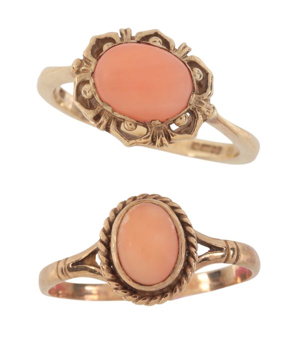 TWO CORAL RINGS