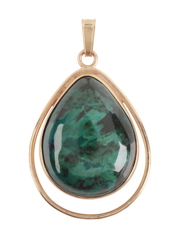 AN AZURMALACHITE PENDANT