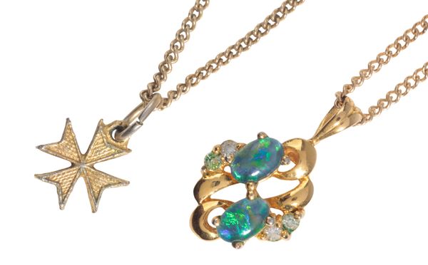 TWO PENDANT NECKLACES