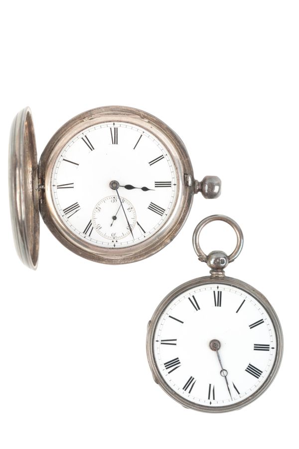 TWO SILVER POCKET WATCHES