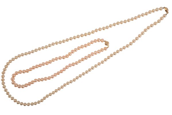 TWO PEARL NECKLACES