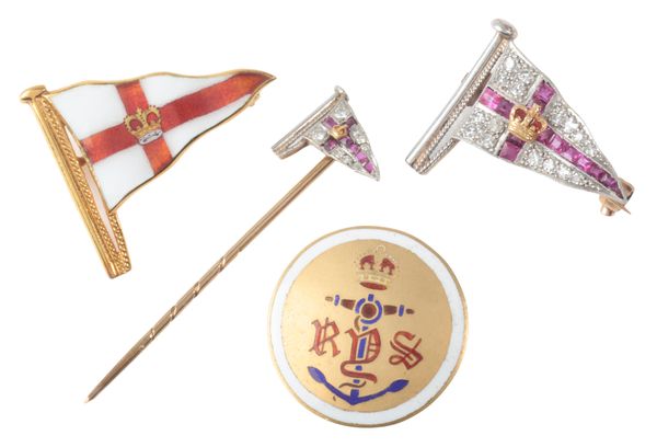 A COLLECTION OF ROYAL YACHT SQUADRON BROOCHES AND PINS