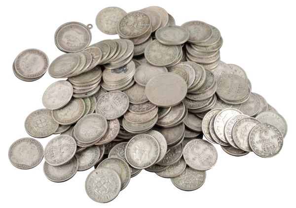 A QUANTITY OF SILVER THREEPENCES
